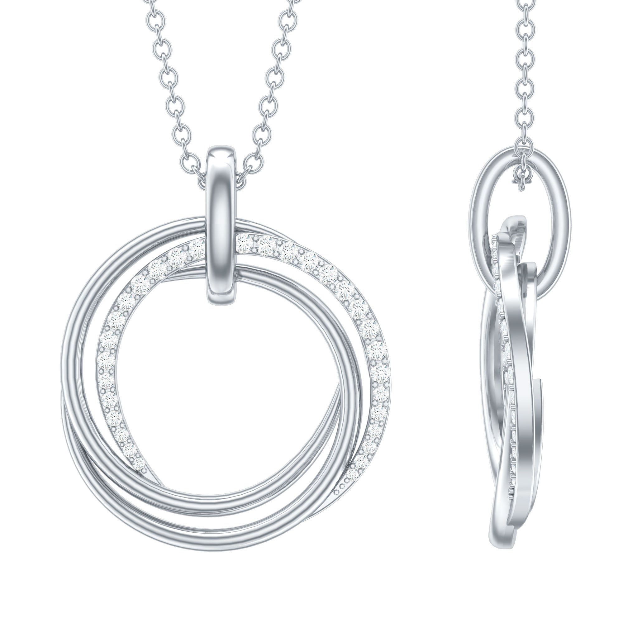 Certified Diamond Eternity Circle Necklace For Her | Pendants | Wiccan Center