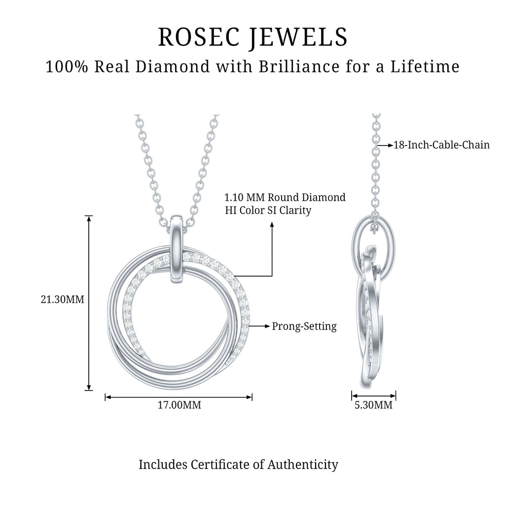 Certified Diamond Eternity Circle Necklace For Her