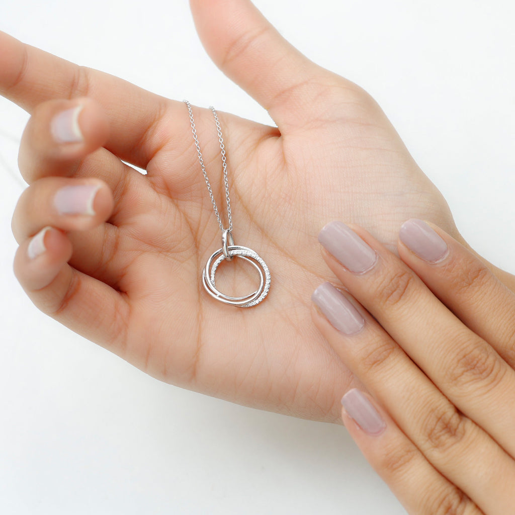 Certified Diamond Eternity Circle Necklace For Her