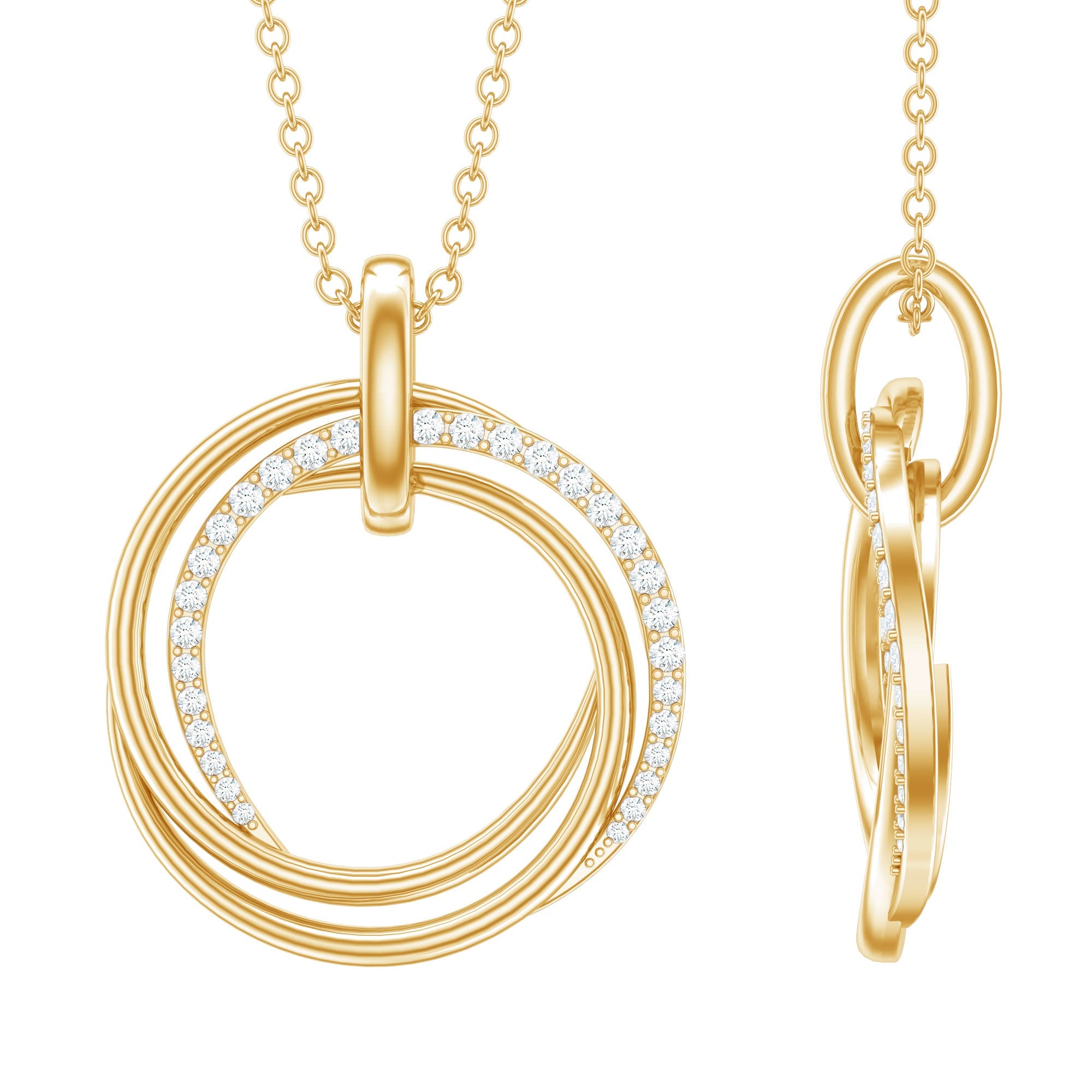 Certified Diamond Eternity Circle Necklace For Her | Pendants | Wiccan Center