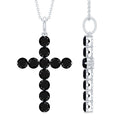 Natural Black Onyx Cross Pendant Necklace for Women
