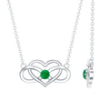 Emerald Heart and Infinity Chain Necklace for Women