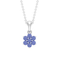 Natural Tanzanite Flower Cluster Pendant Necklace