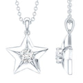 Certified Moissanite Star Pendant Necklace with Chain