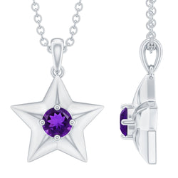 Natural Amethyst Star Of David Necklace with Chain | Pendants | Wiccan Center