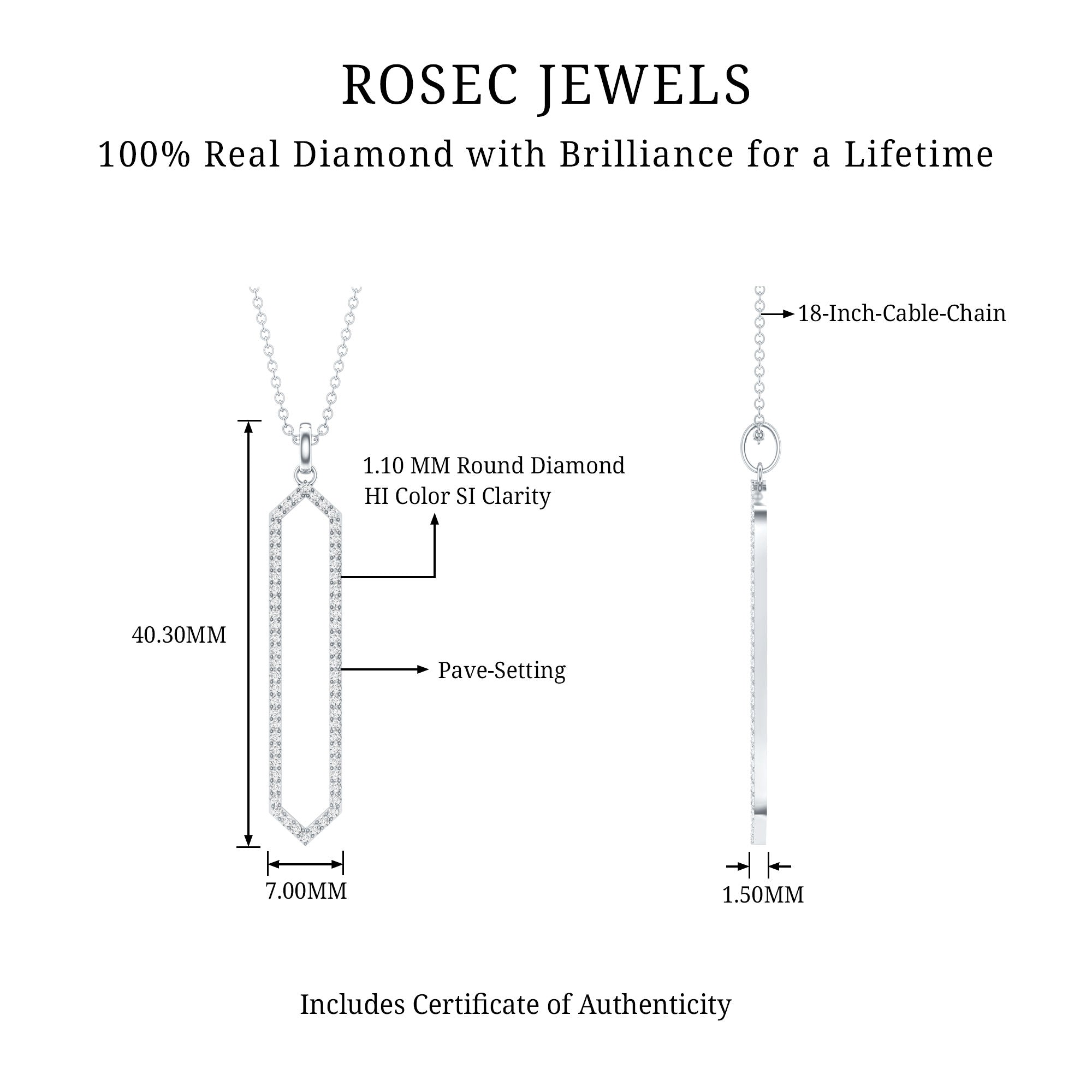 Certified Diamond Geometric Necklace For Women