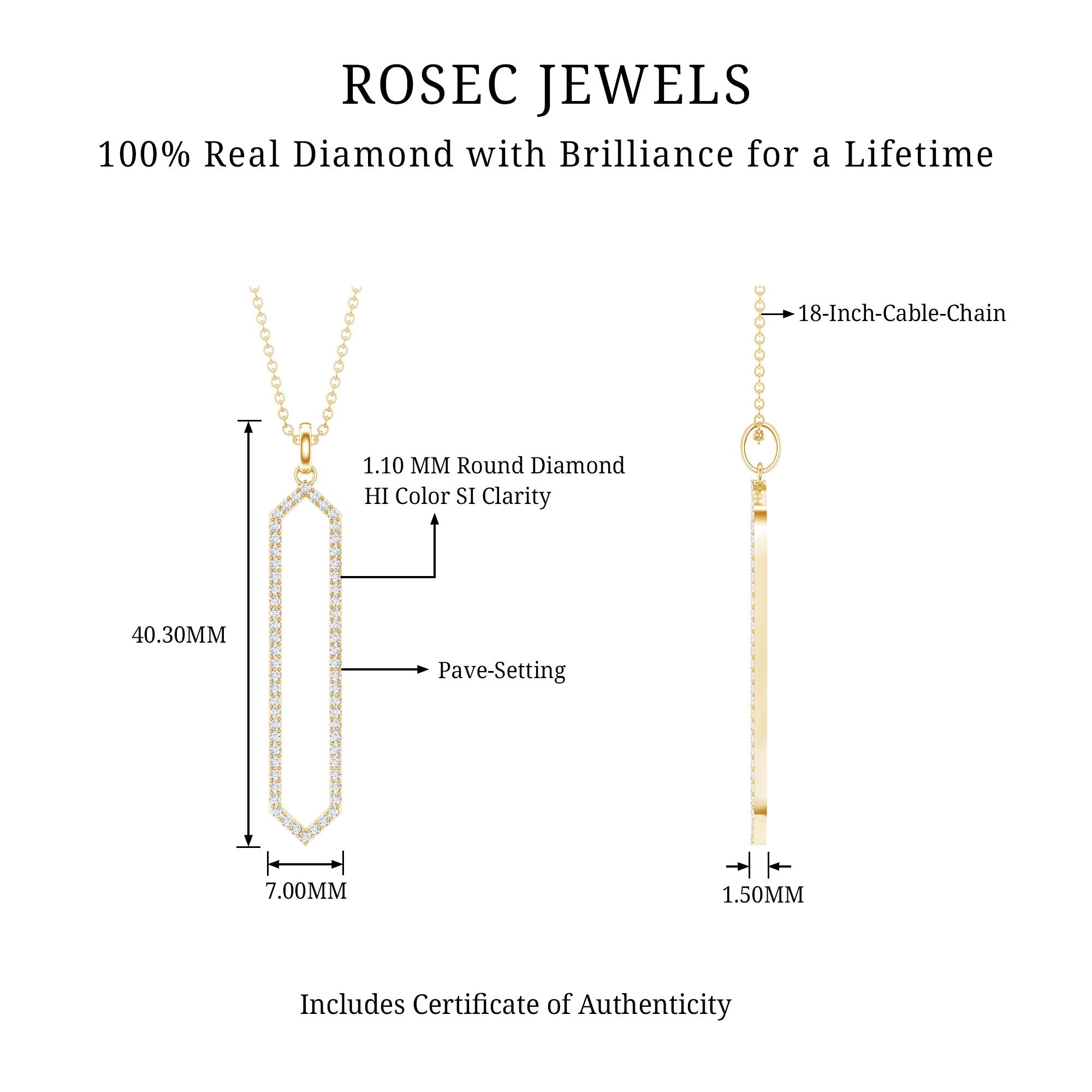 Certified Diamond Geometric Necklace For Women
