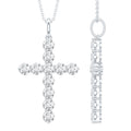 Certified Round Moissanite Cross Pendant Necklace