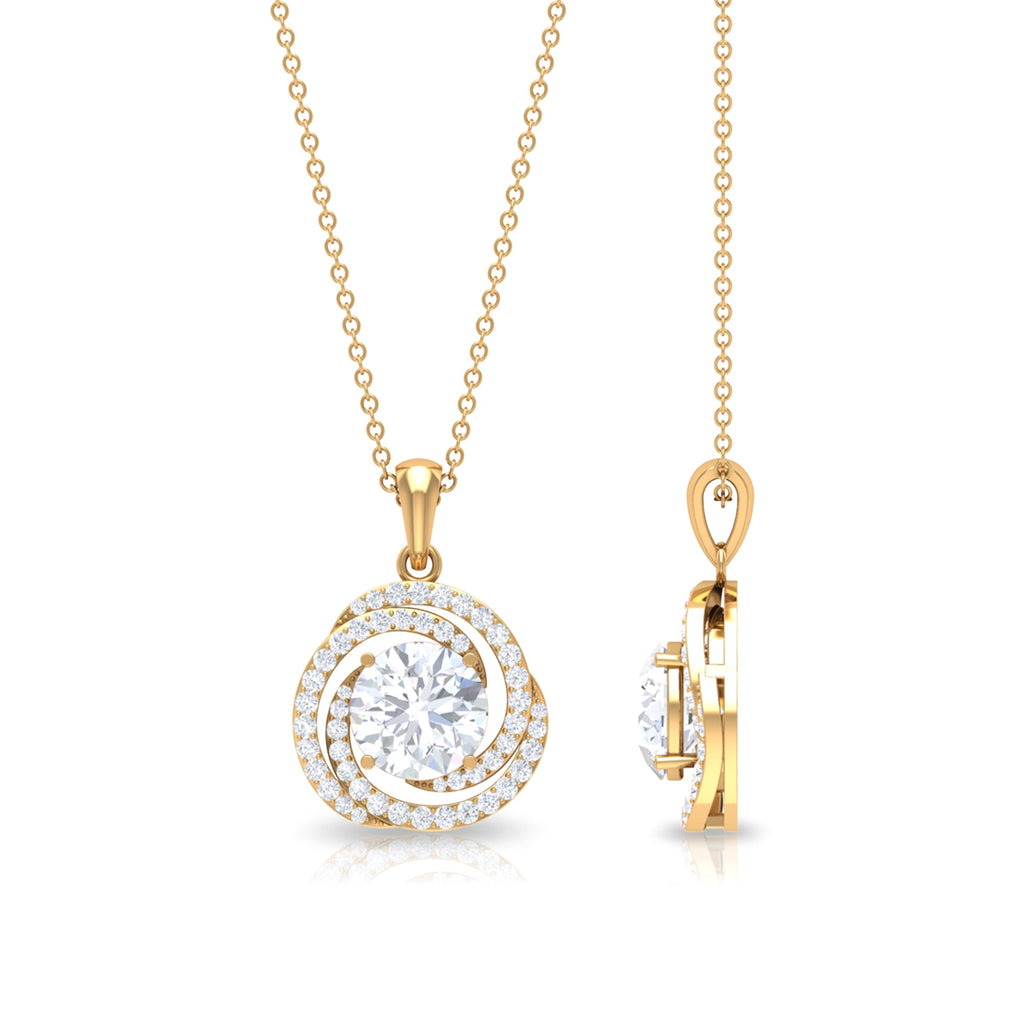 2 CT Certified Moissanite Swirl Pendant Necklace