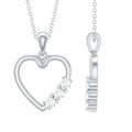 Simple Moissanite Open Heart Pendant Necklace