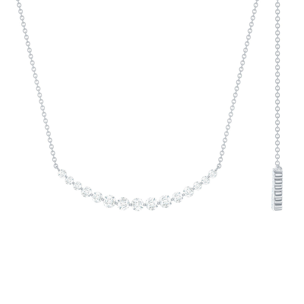 Moissanite Curved Bar Necklace for Women