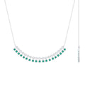 Certified Lab Grown Emerald Curved Bar Necklace