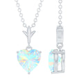 0.75 Carat Heart Shape Ethiopian Opal Necklace With Chain