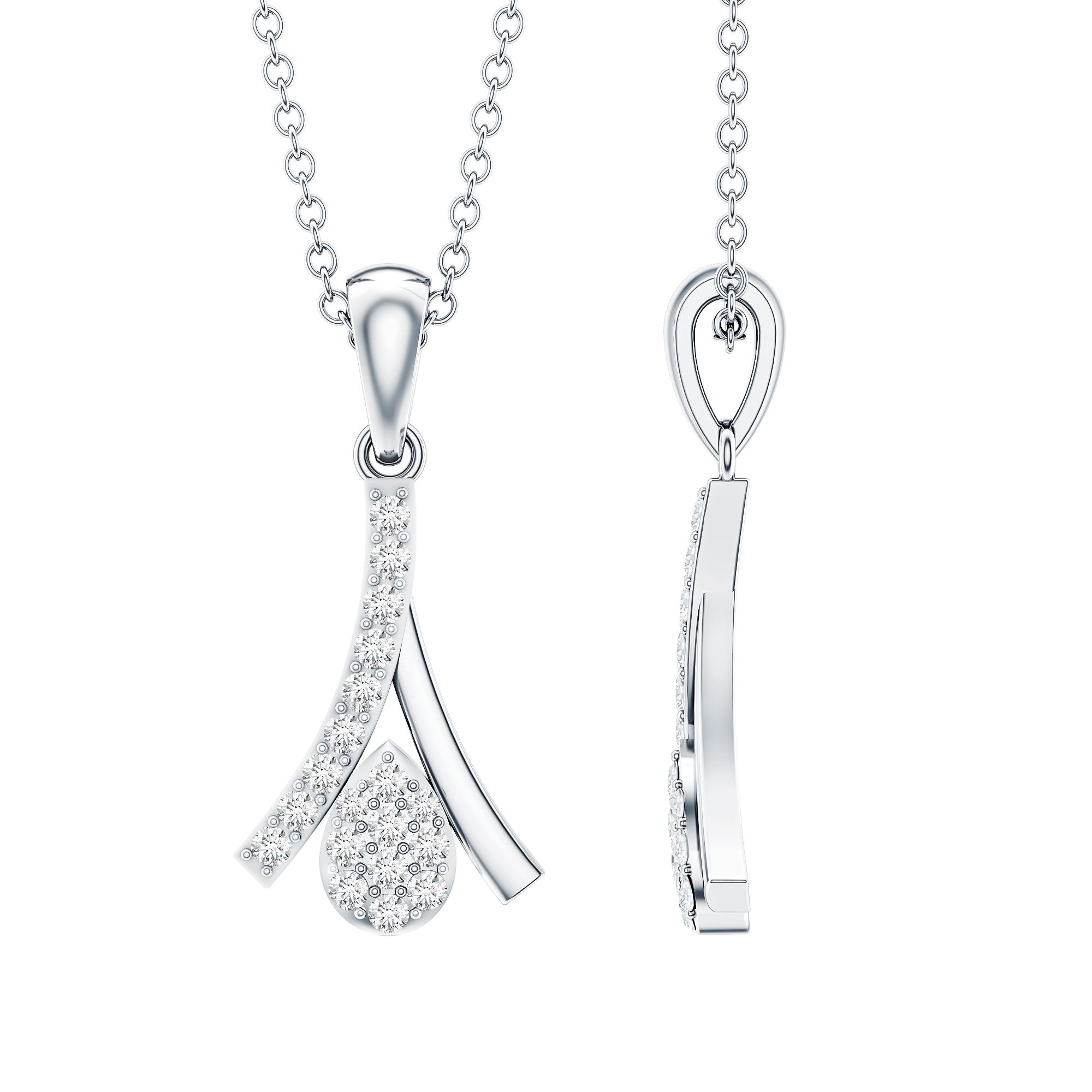 Certified Round Cut Diamond Cluster Necklace | Pendants | Wiccan Center
