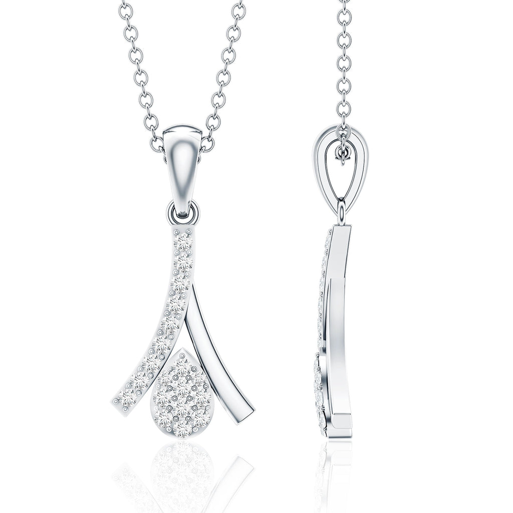 Certified Round Cut Diamond Cluster Necklace