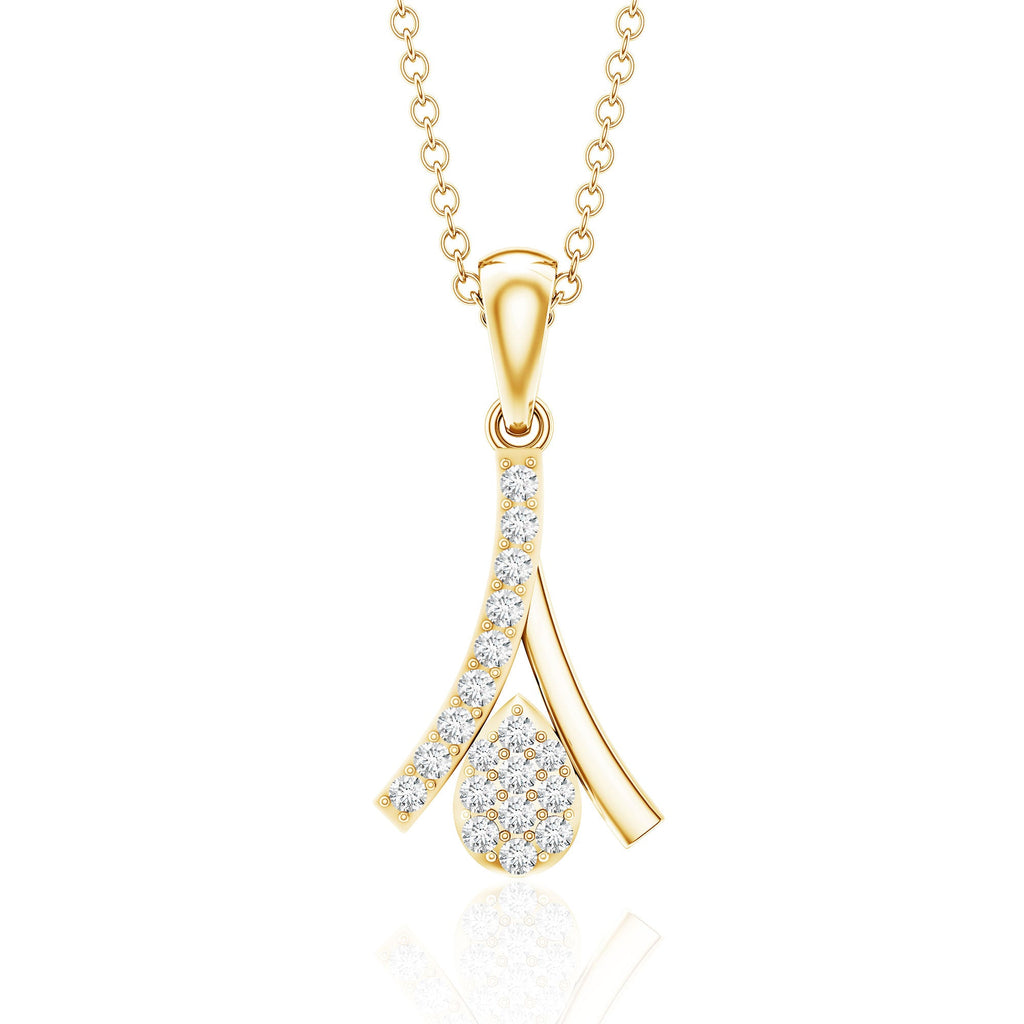 Certified Round Cut Diamond Cluster Necklace