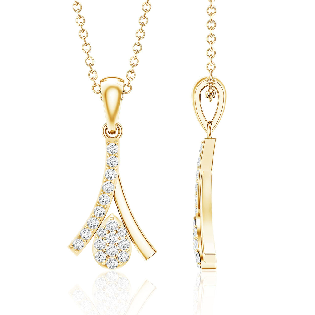 Certified Round Cut Diamond Cluster Necklace
