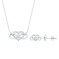 Round Cut Diamond Infinity Heart Jewelry Set