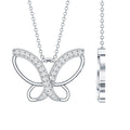 Diamond Butterfly Pendant Necklace For Women