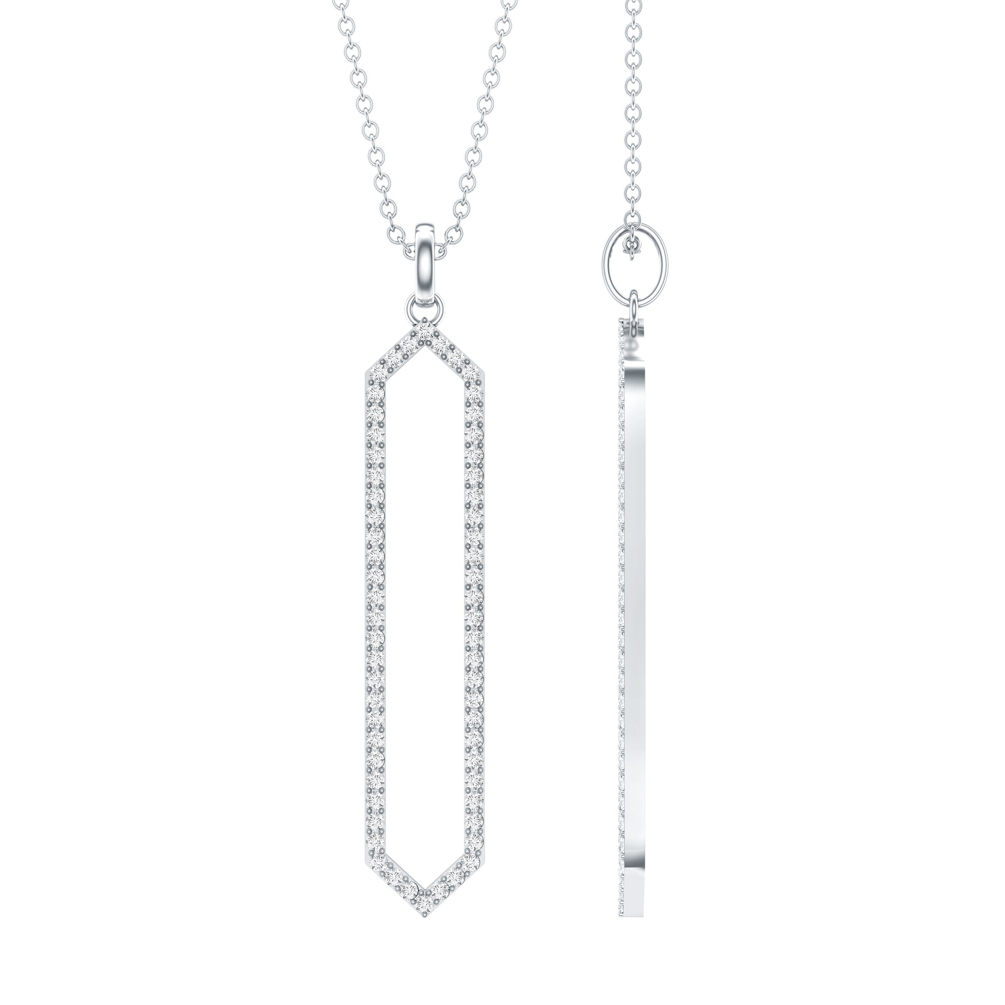 Certified Diamond Geometric Necklace For Women