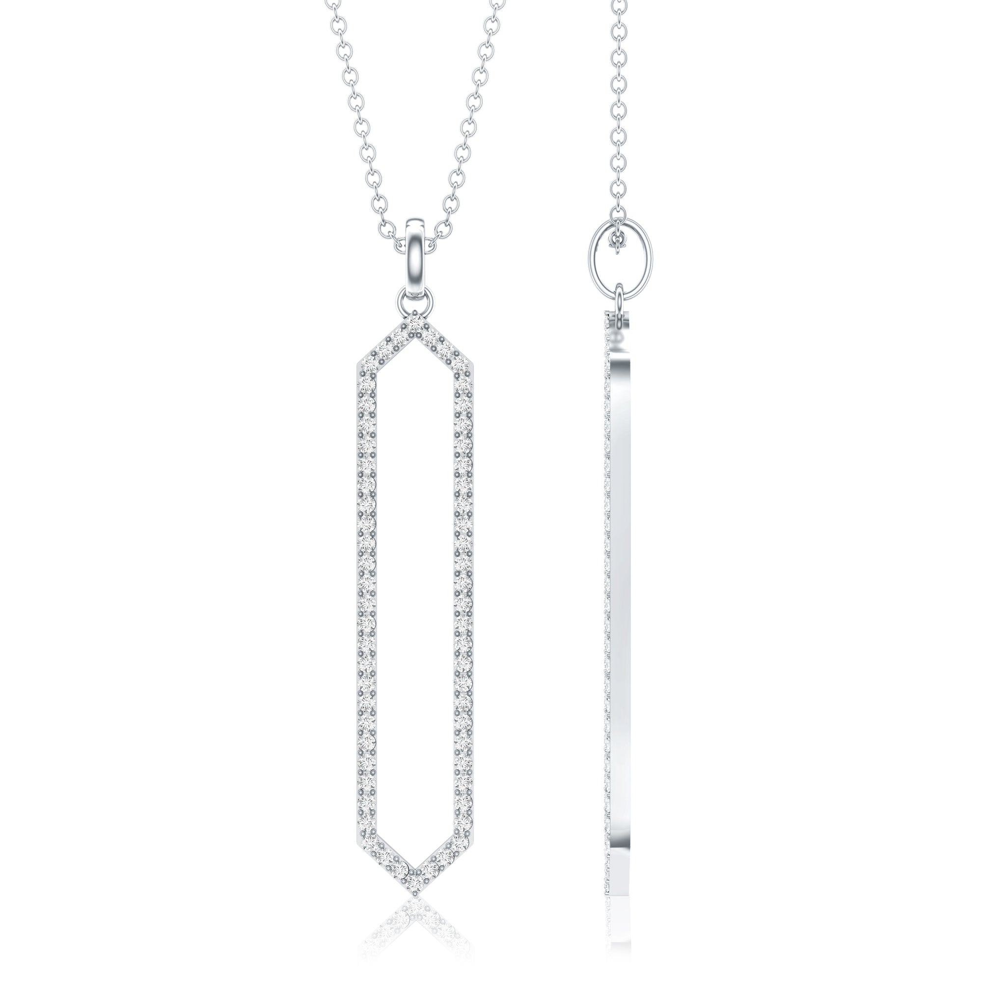 Certified Diamond Geometric Necklace For Women