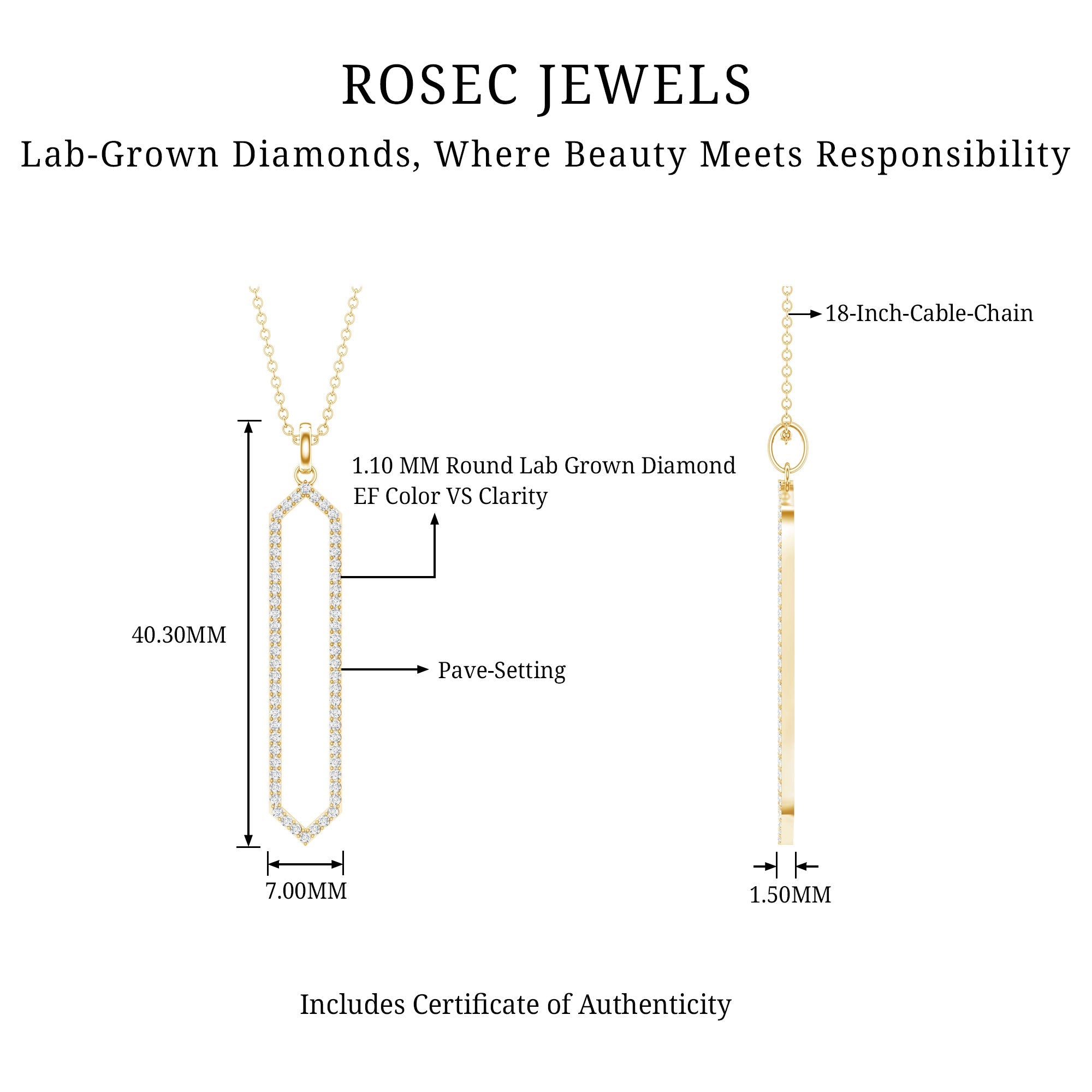 Certified Diamond Geometric Necklace For Women