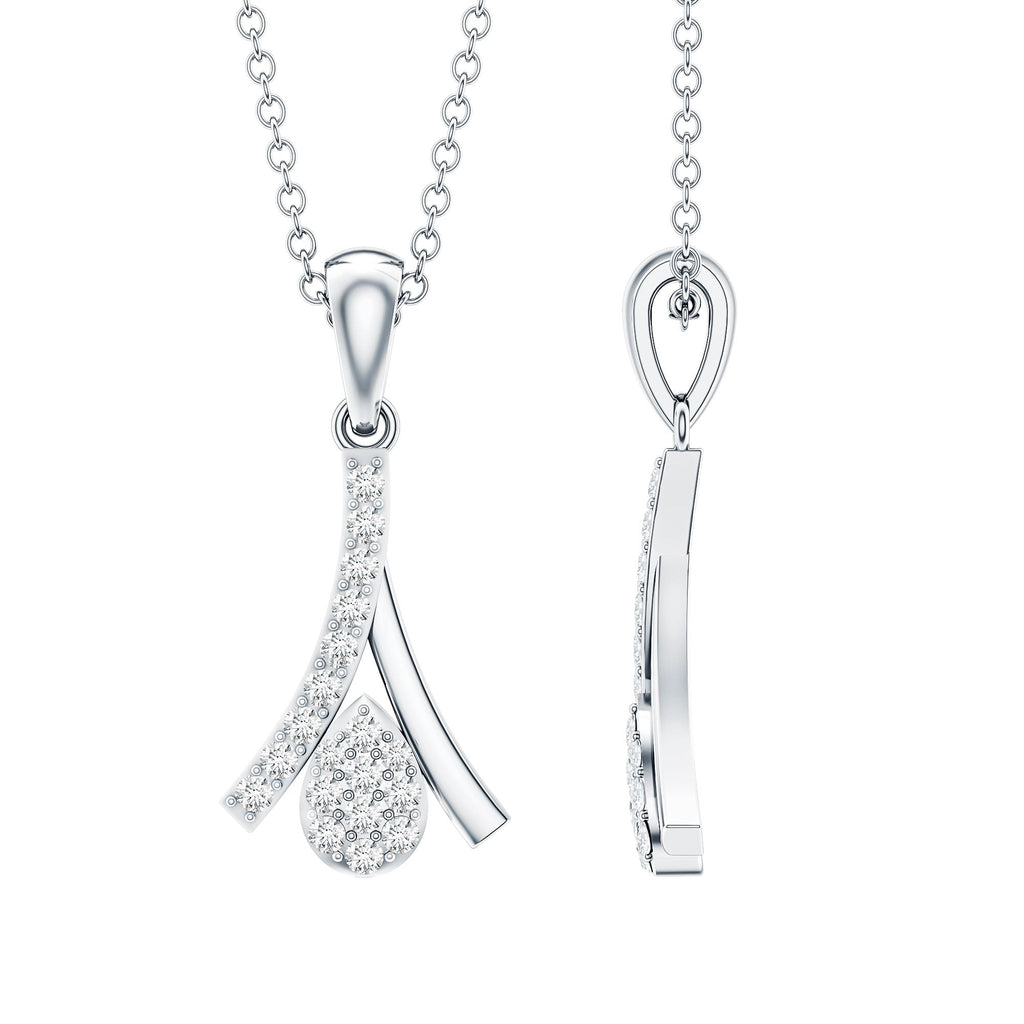 Certified Round Cut Diamond Cluster Necklace