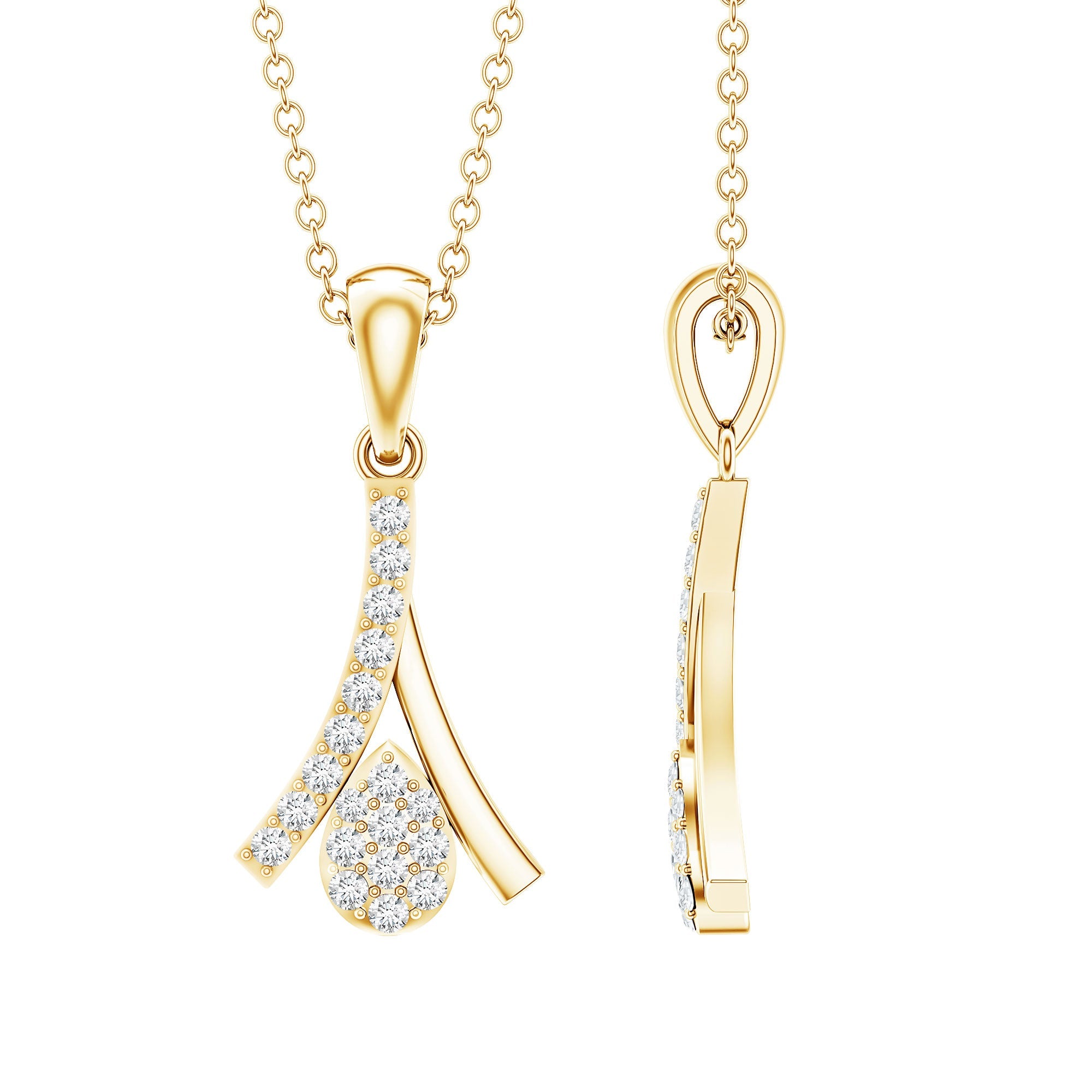 Certified Round Cut Diamond Cluster Necklace | Pendants | Wiccan Center