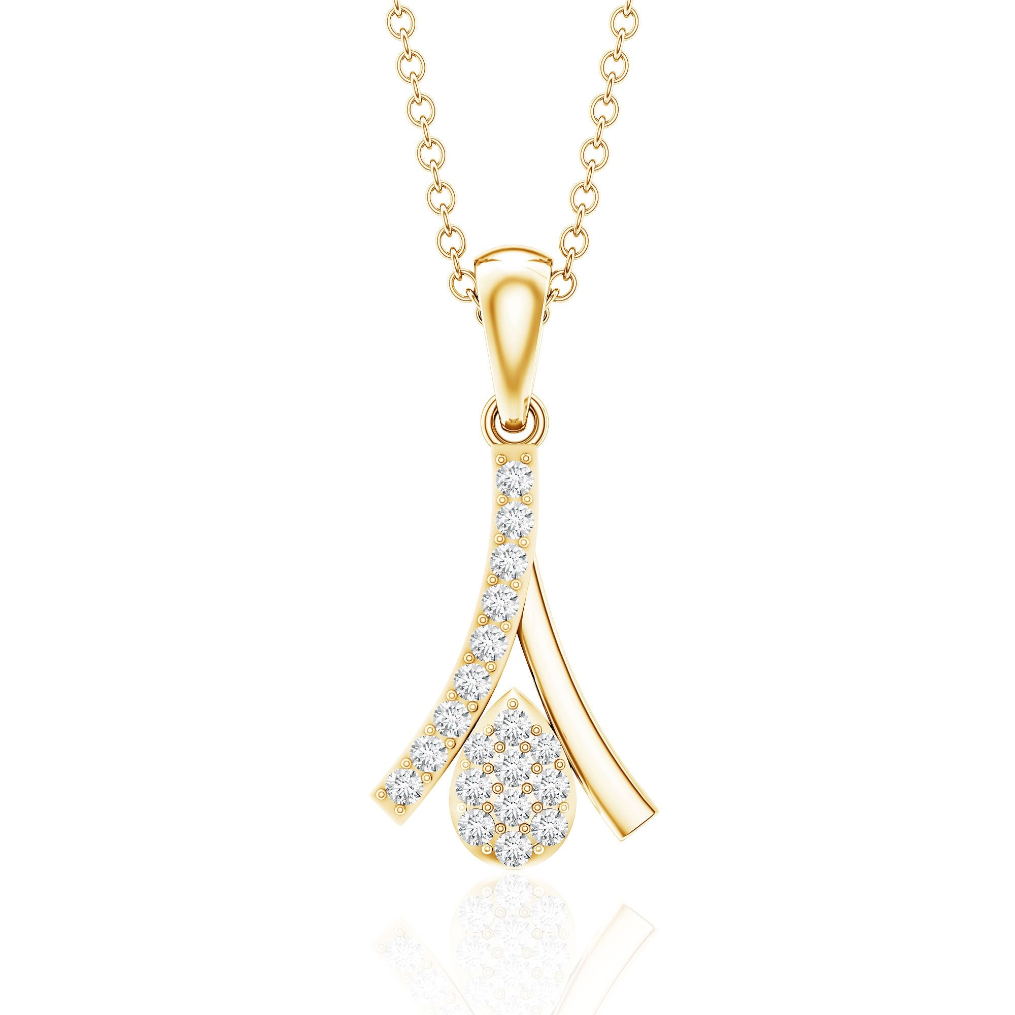 Certified Round Cut Diamond Cluster Necklace