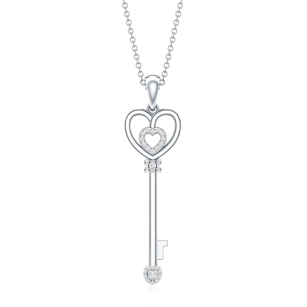 Vintage Style Diamond Key Necklace For Women