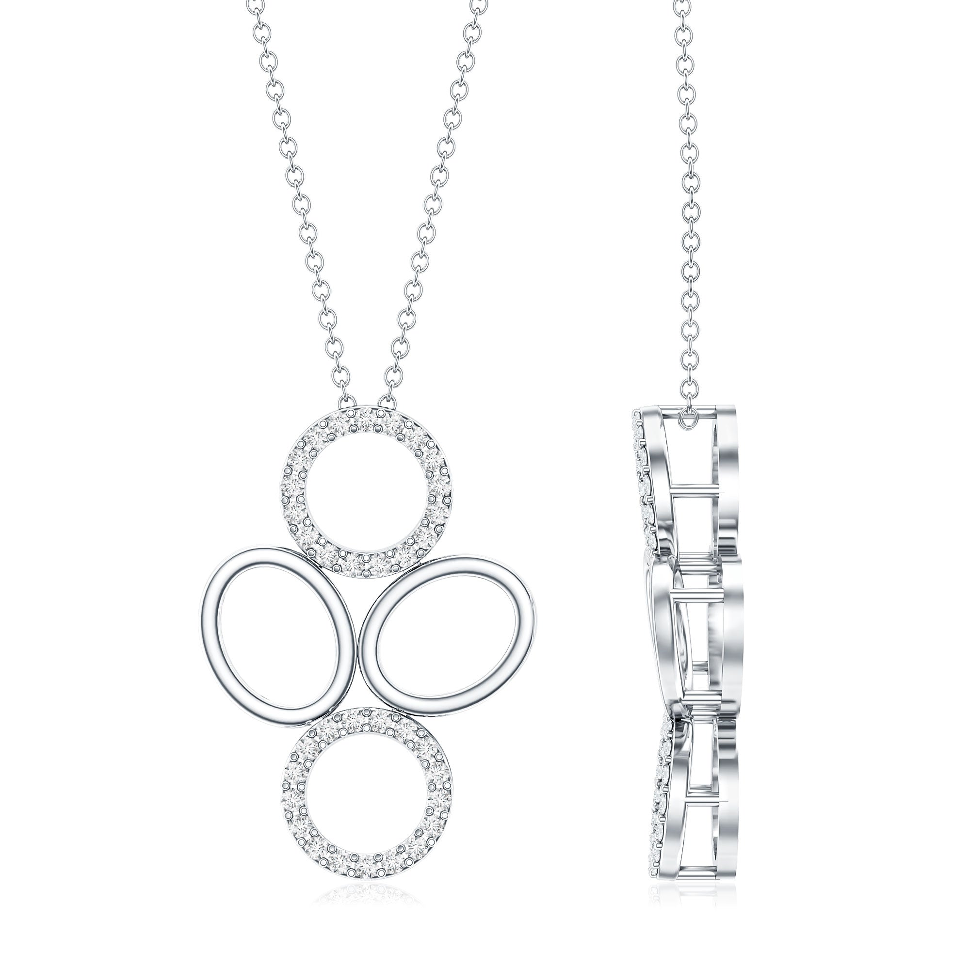 Certified Diamond Contemporary Necklace For Her