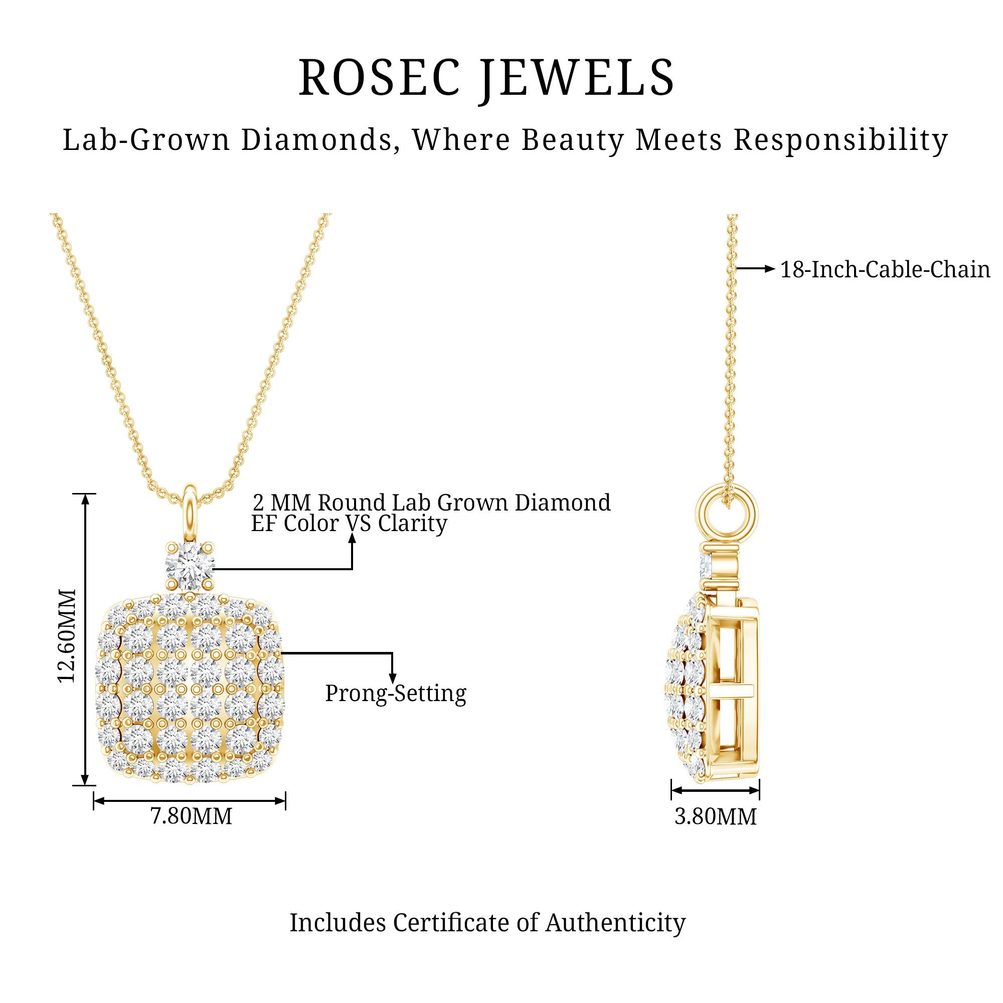 Certified Brilliant Cut Diamond Pendant Necklace