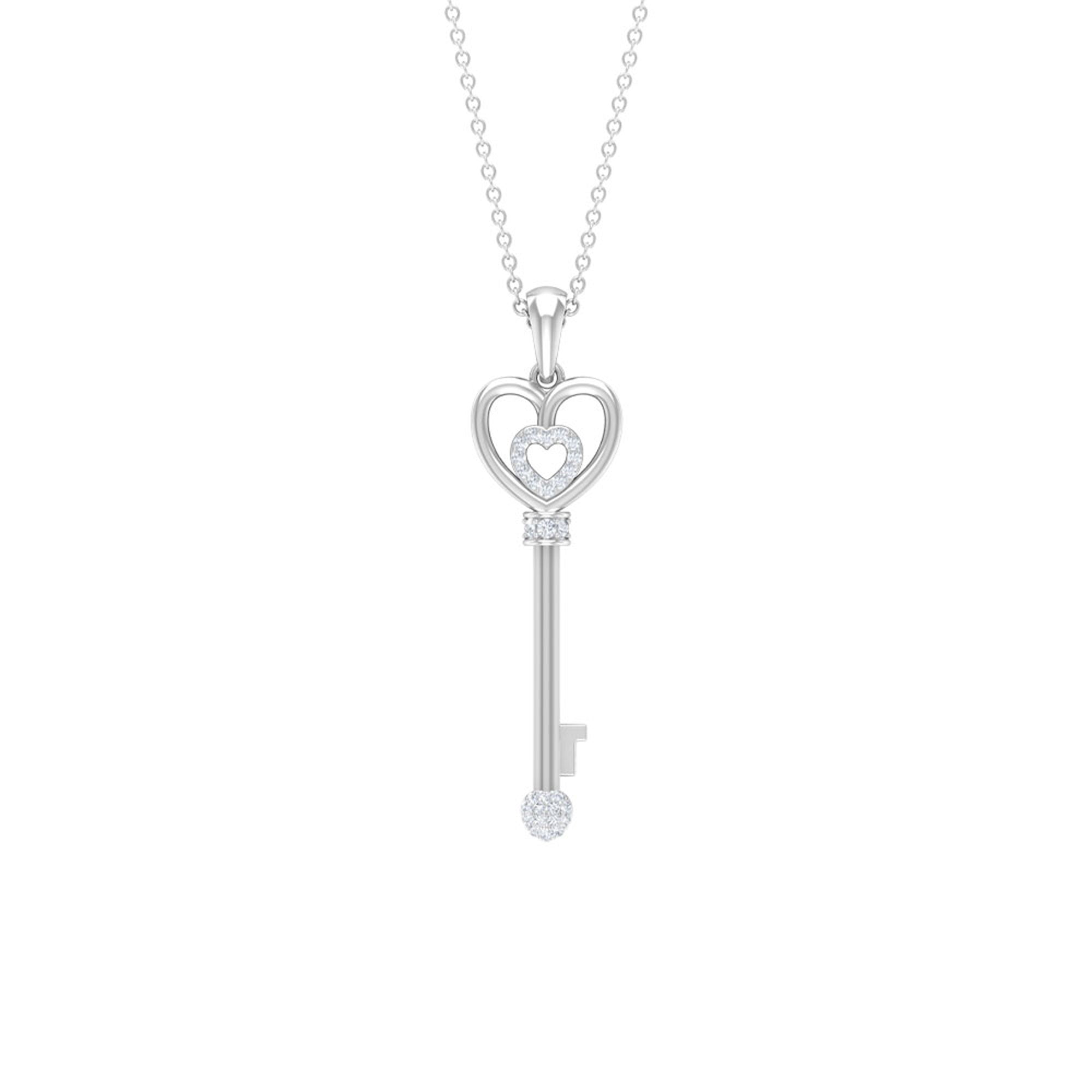 Vintage Style Diamond Key Necklace For Women | Pendants | Wiccan Center