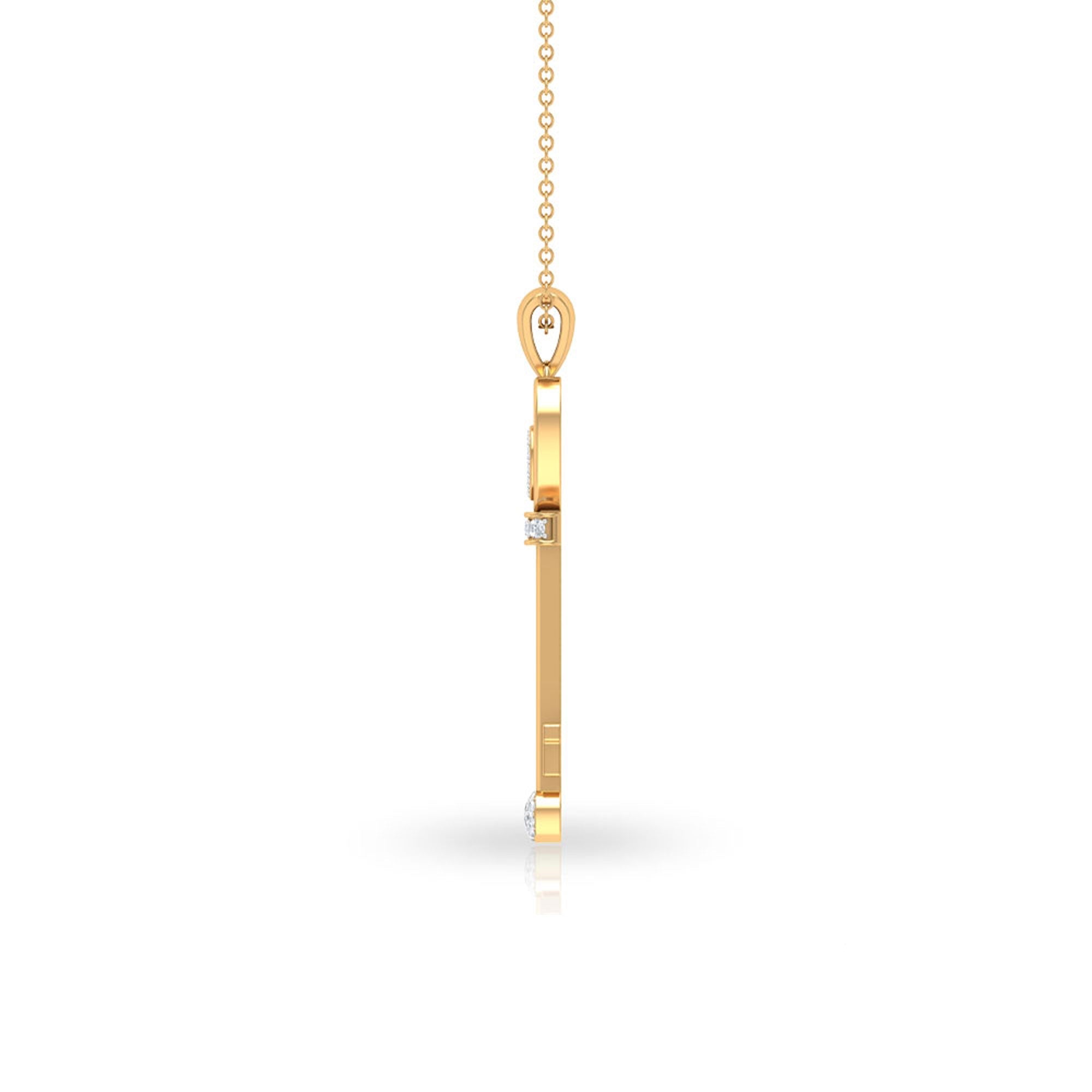 Vintage Style Diamond Key Necklace For Women