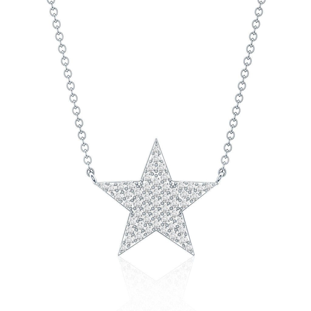 Diamond Star Pendant Necklace in Pave Setting