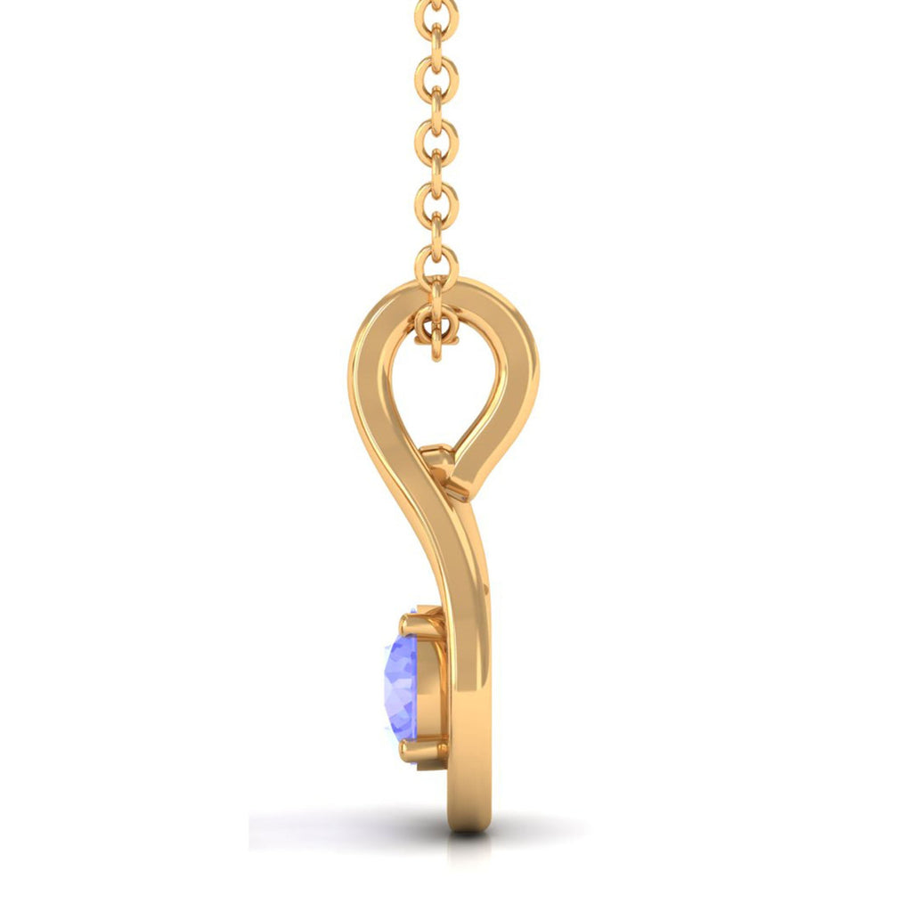 Certified 0.5 Carat Round Tanzanite Teardrop Pendant