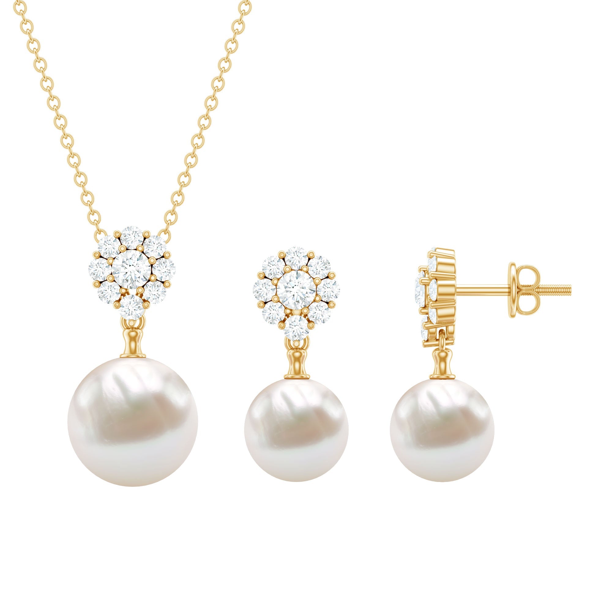 Genuine Freshwater Pearl Flower Jewelry Set for Brides | Jewelry Set | Wiccan Center