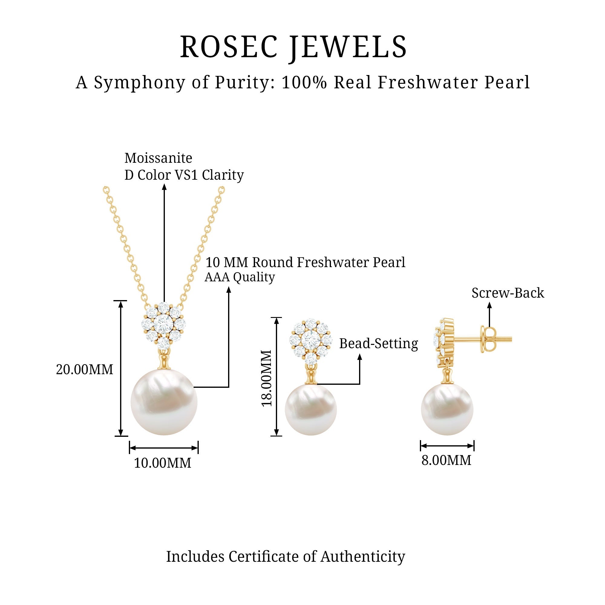 Genuine Freshwater Pearl Flower Jewelry Set for Brides