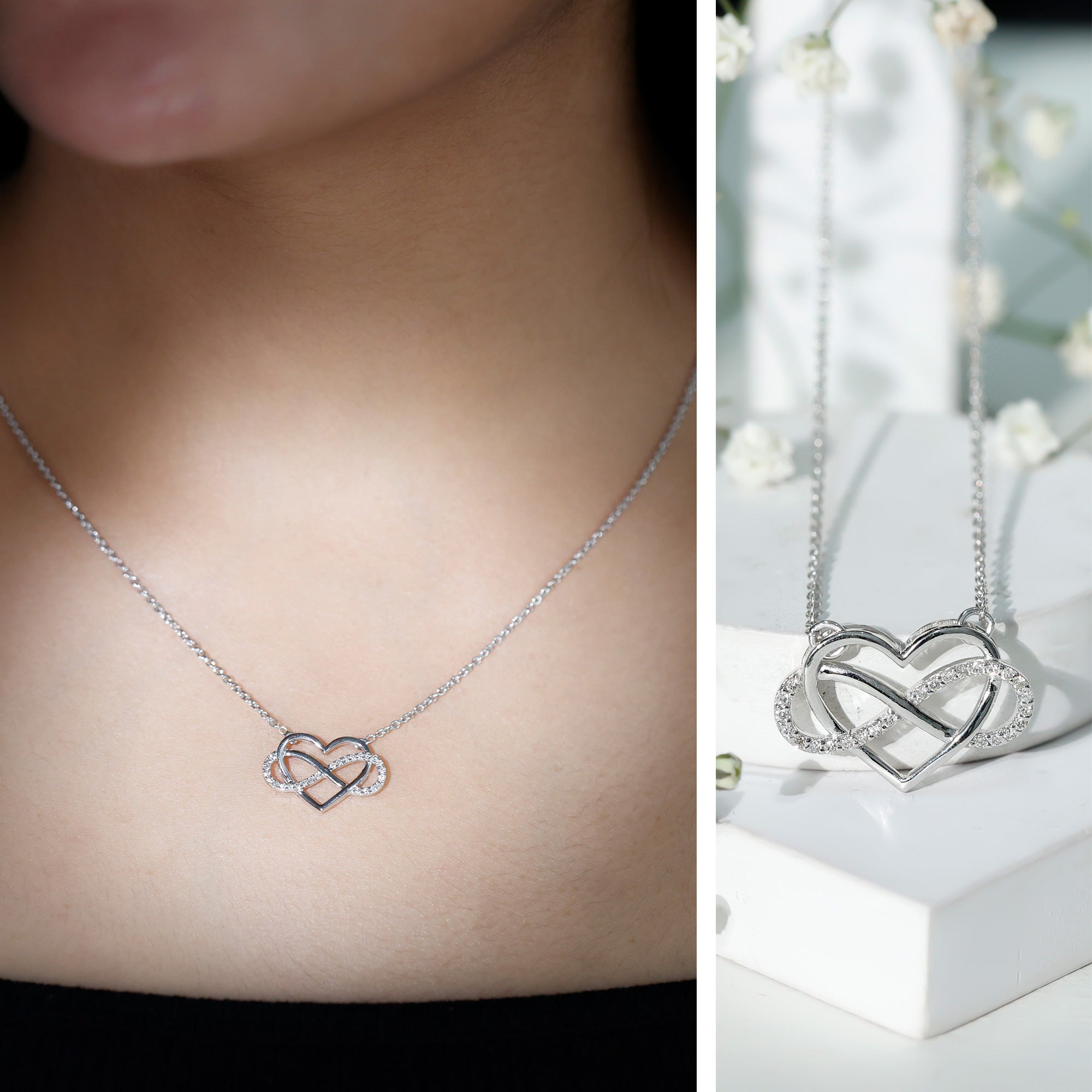 Certified Diamond Infinity Heart Necklace