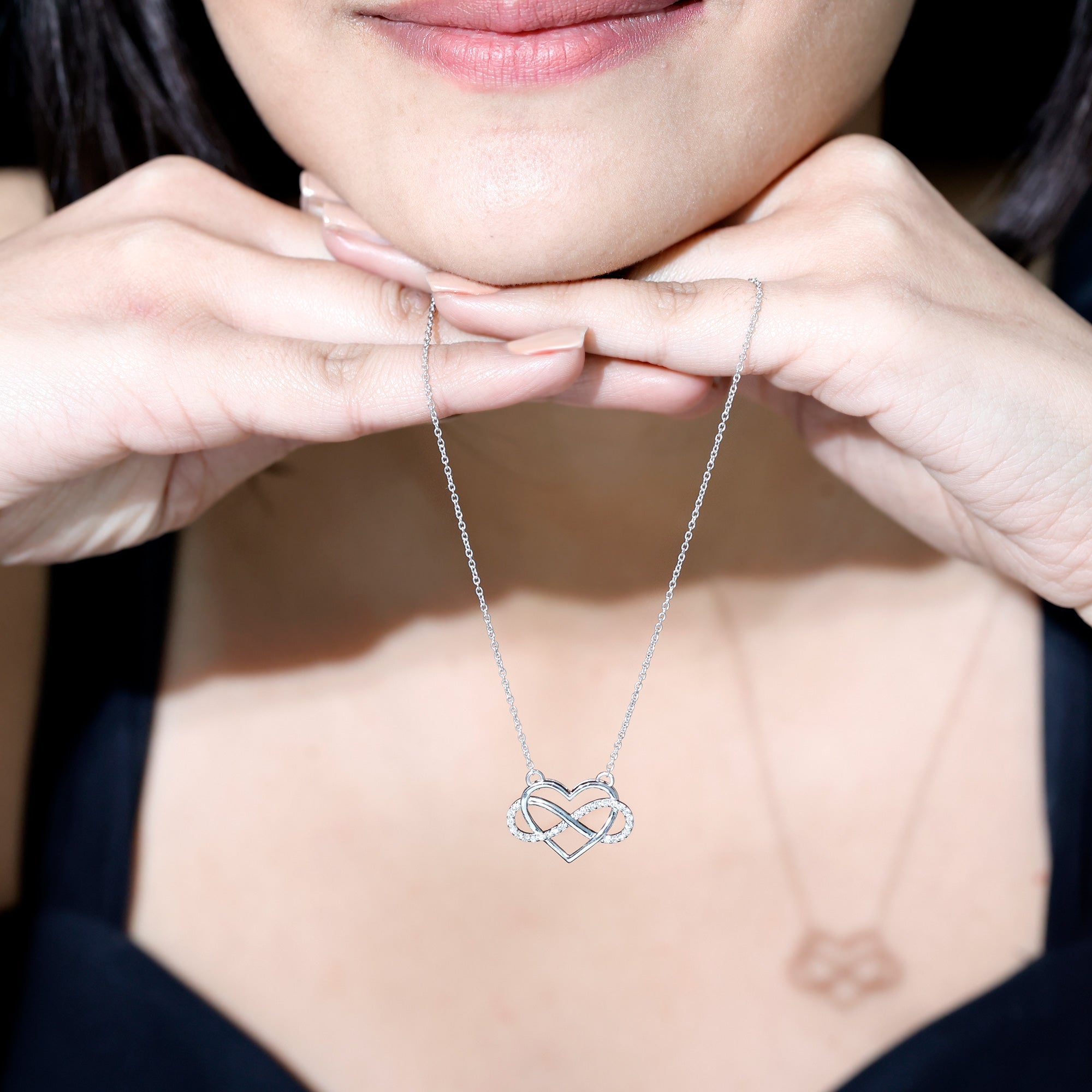 Certified Diamond Infinity Heart Necklace