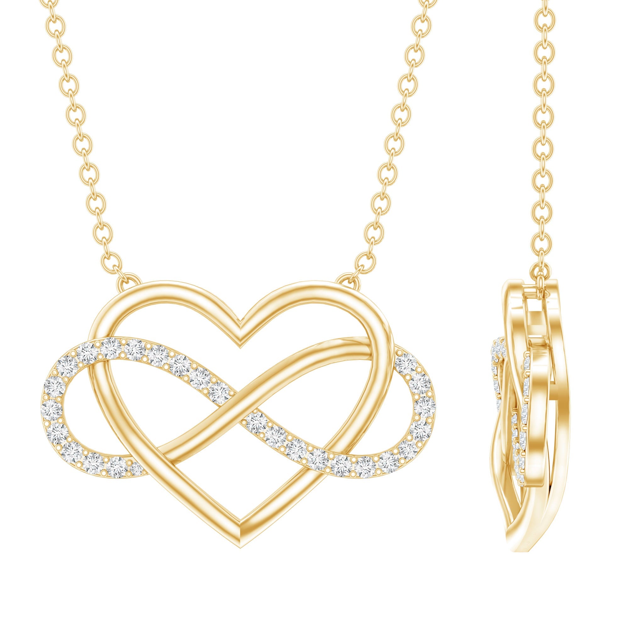 Certified Diamond Infinity Heart Necklace | Necklace | Wiccan Center