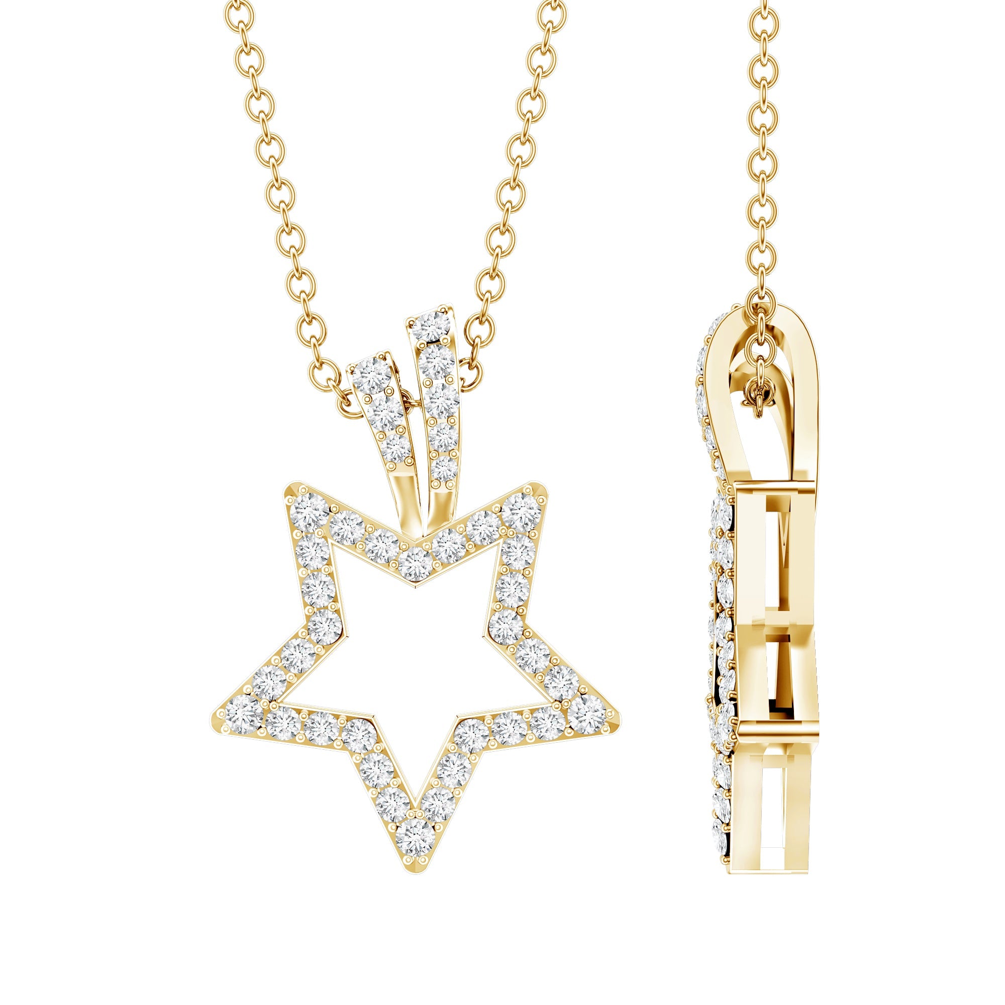 Natural Diamond Star Pendant For Women | Pendants | Wiccan Center