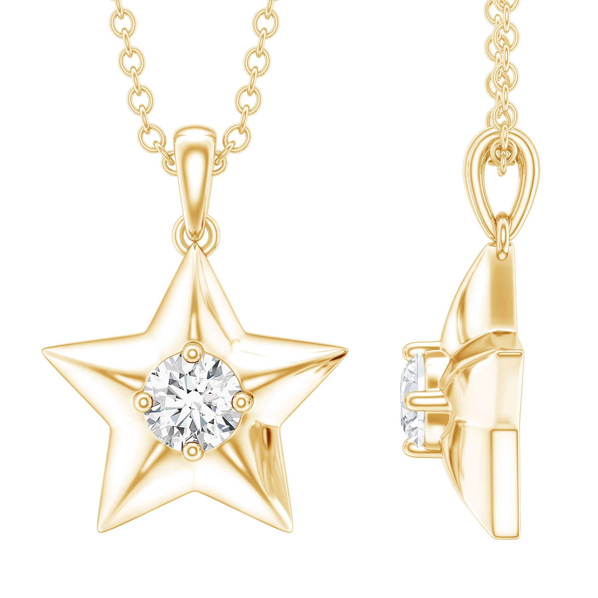Certified Diamond Star Pendant Necklace | Pendants | Wiccan Center