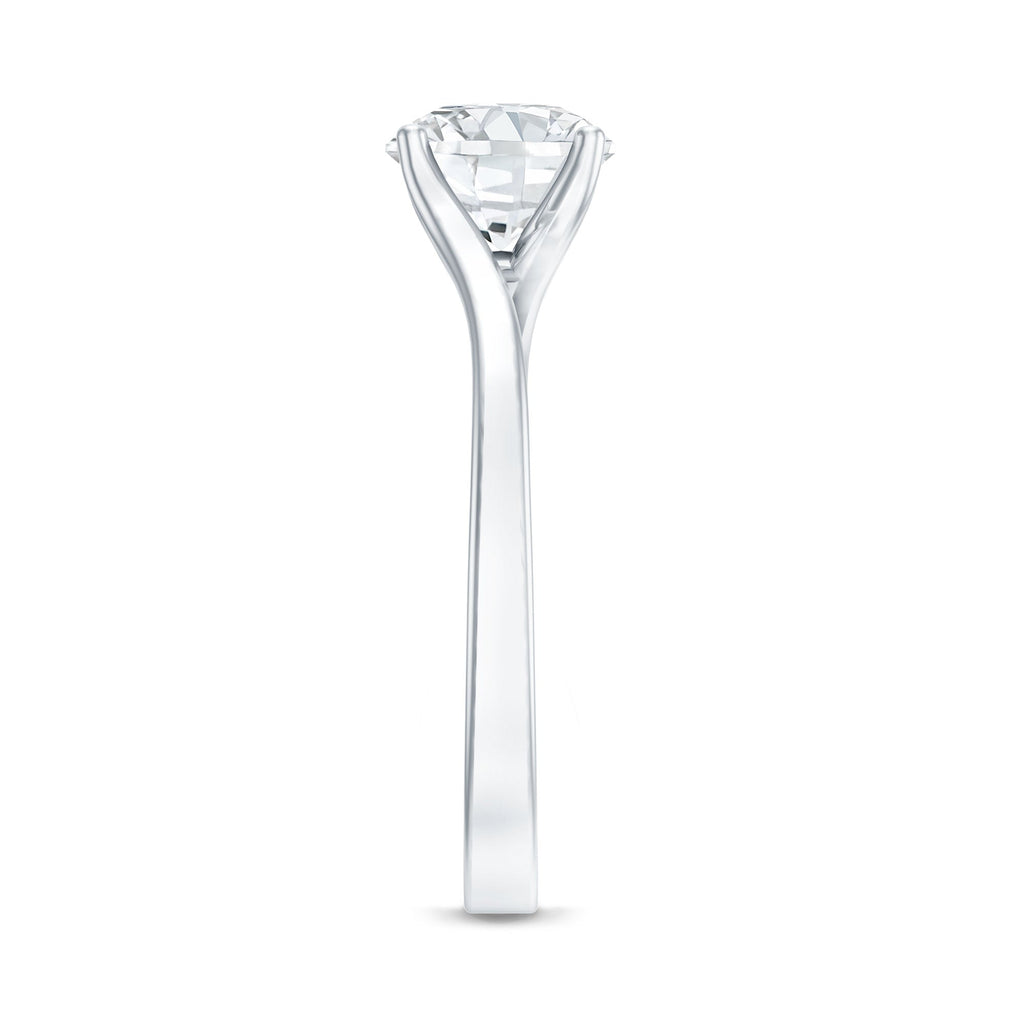 Certified Solitaire Moissanite Bypass Engagement Ring