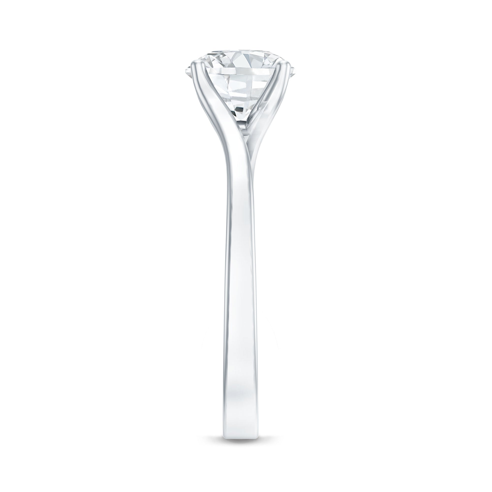 Certified Solitaire Moissanite Bypass Engagement Ring