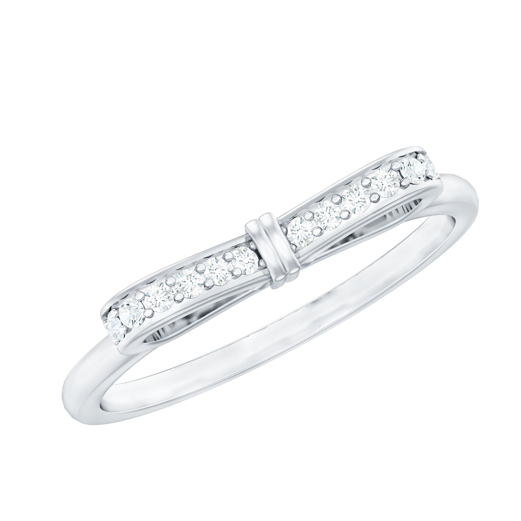 Natural Diamond Bow Promise Ring for Women