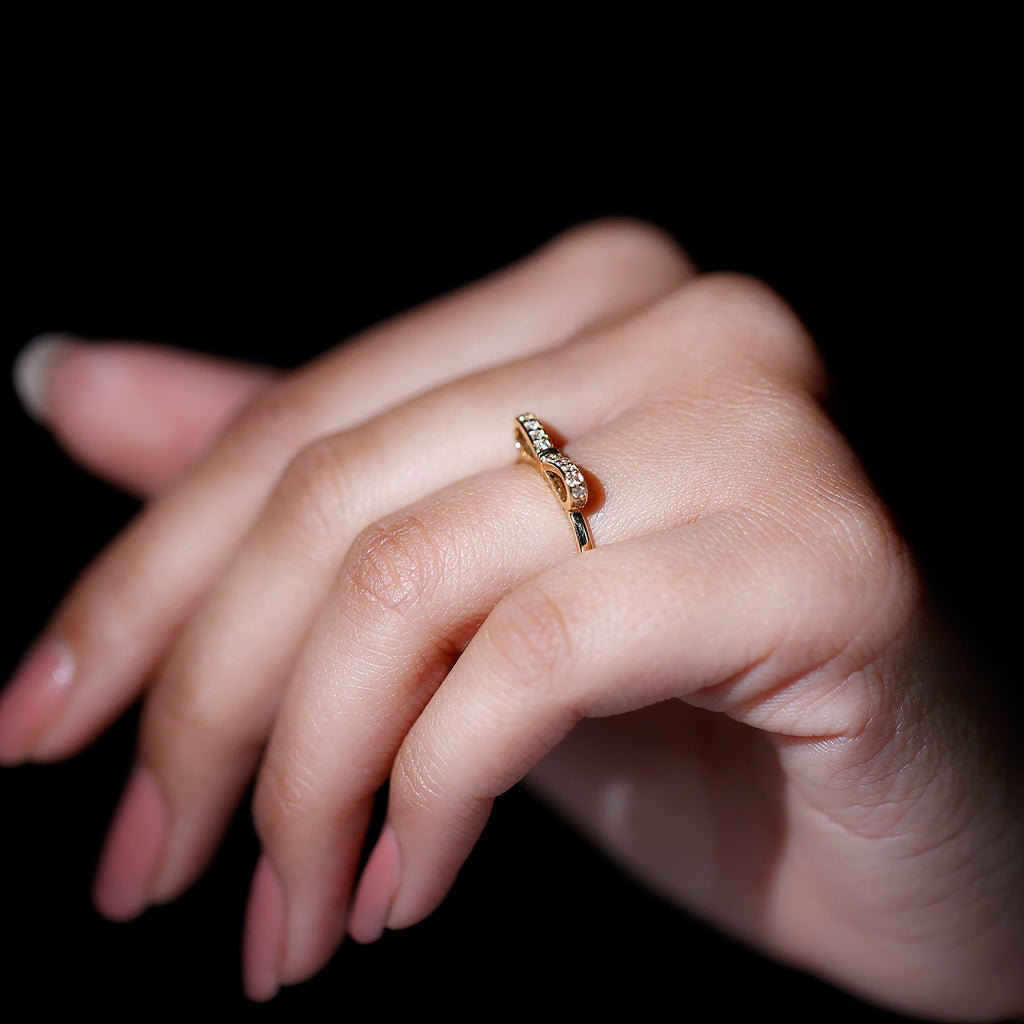 Natural Diamond Bow Promise Ring for Women