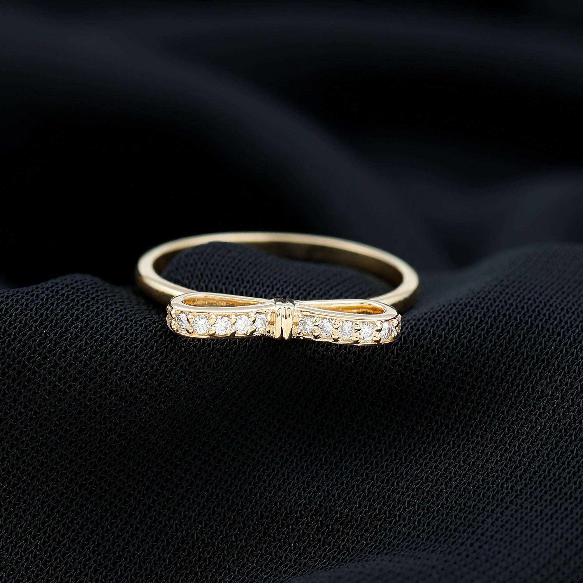 Natural Diamond Bow Promise Ring for Women