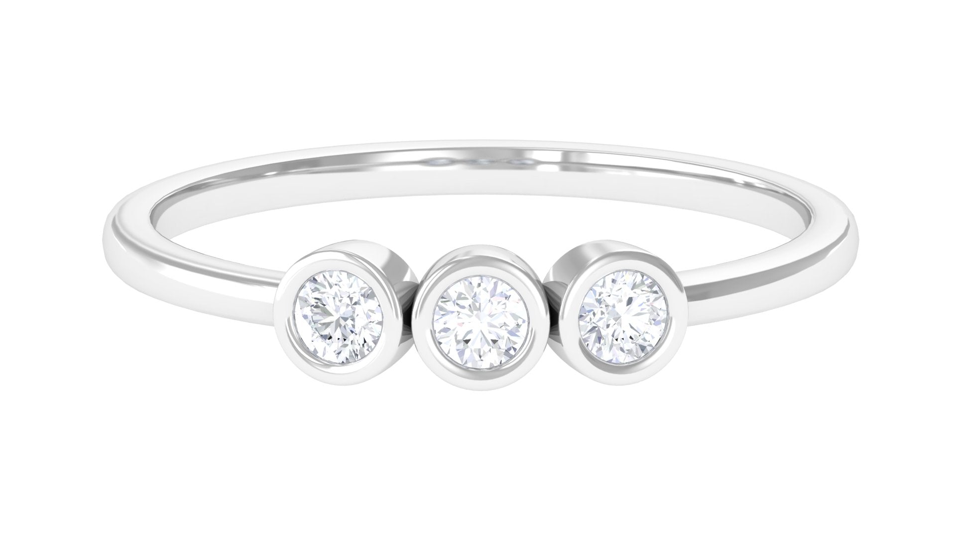 Natural Diamond 3 Stone Promise Ring with Certificate