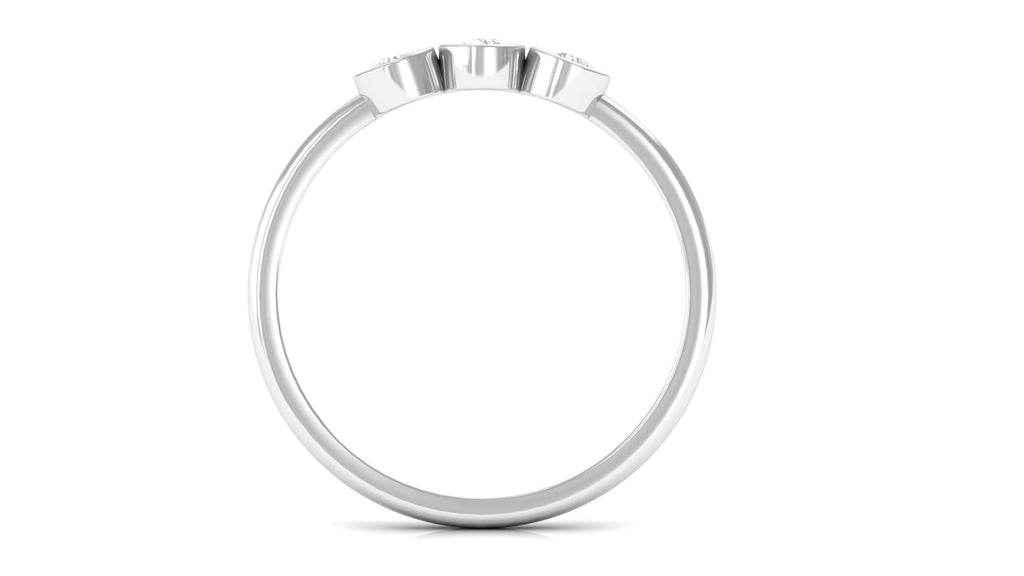Natural Diamond 3 Stone Promise Ring with Certificate